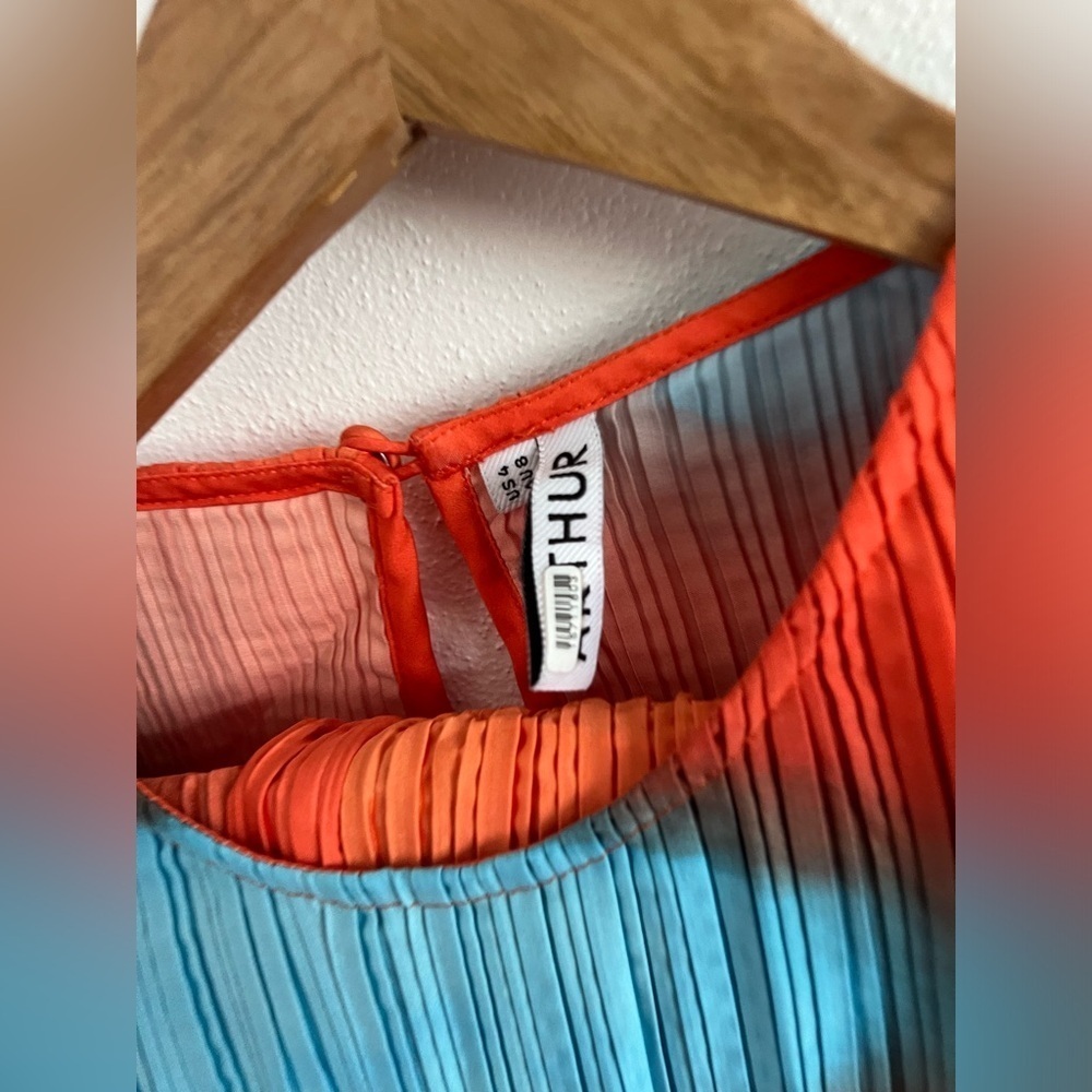 Arthur Box Pleat Two Piece Orange & Blue Set, size 4 - Picture 7 of 9